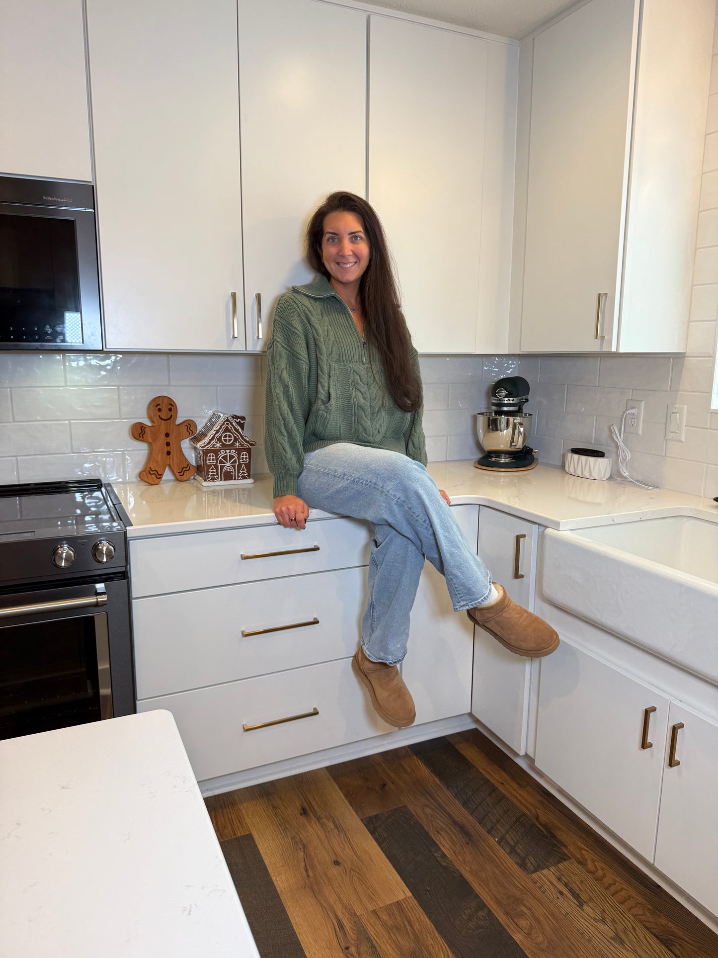 Cable Crush Sweater (Green)