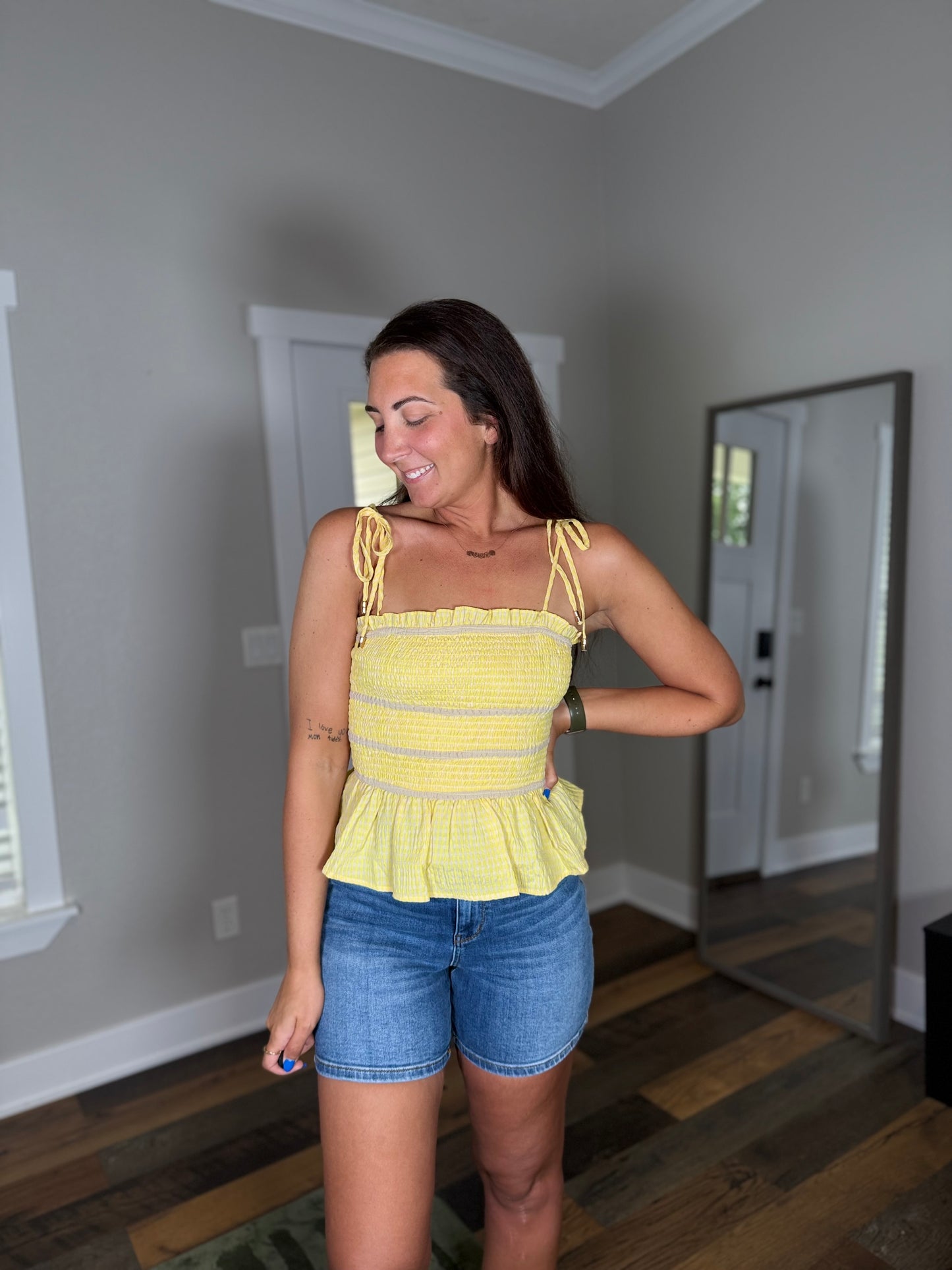Sunny Smocked Peplum Tank Top