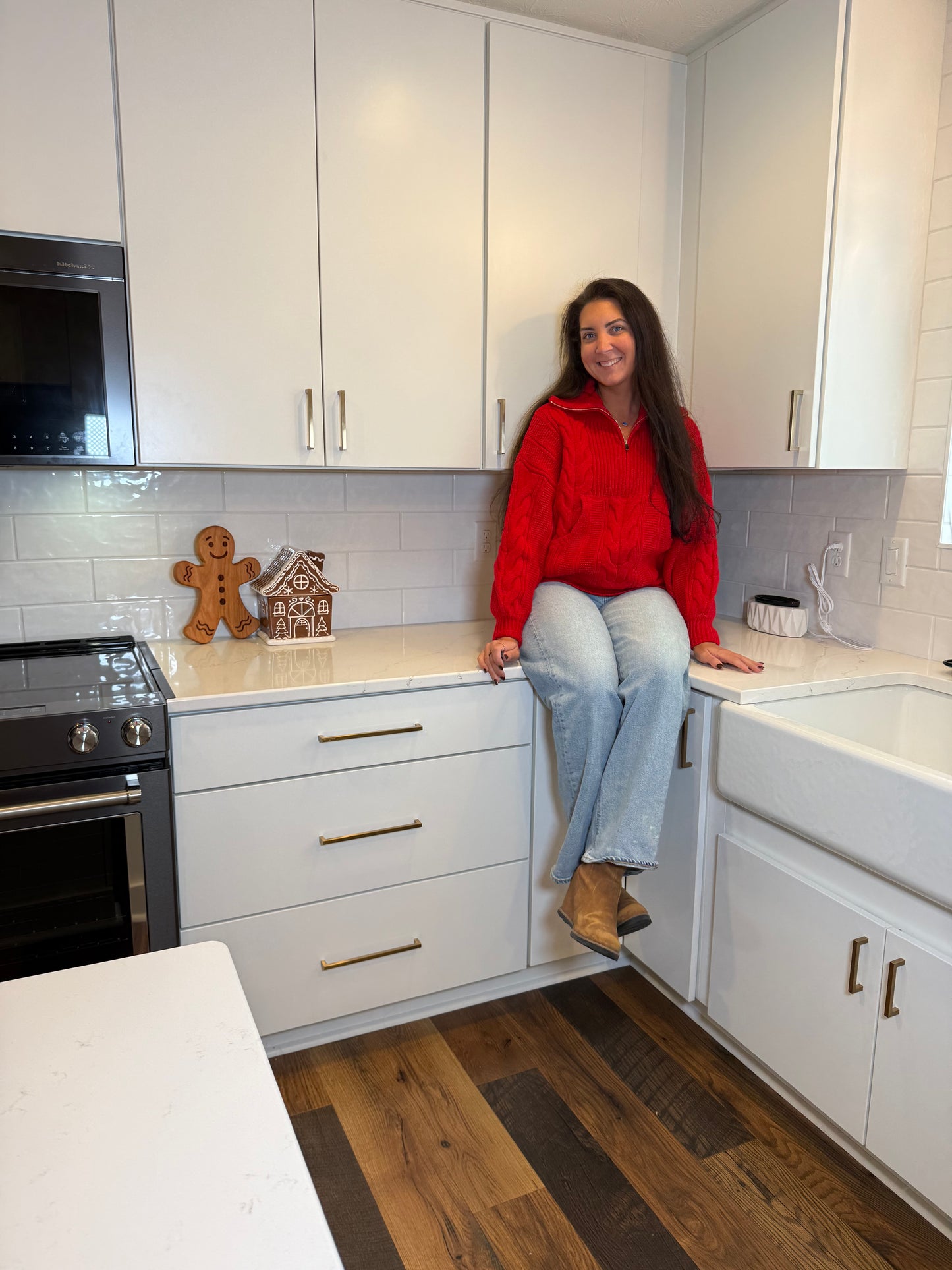 Cable Crush Sweater (Red)