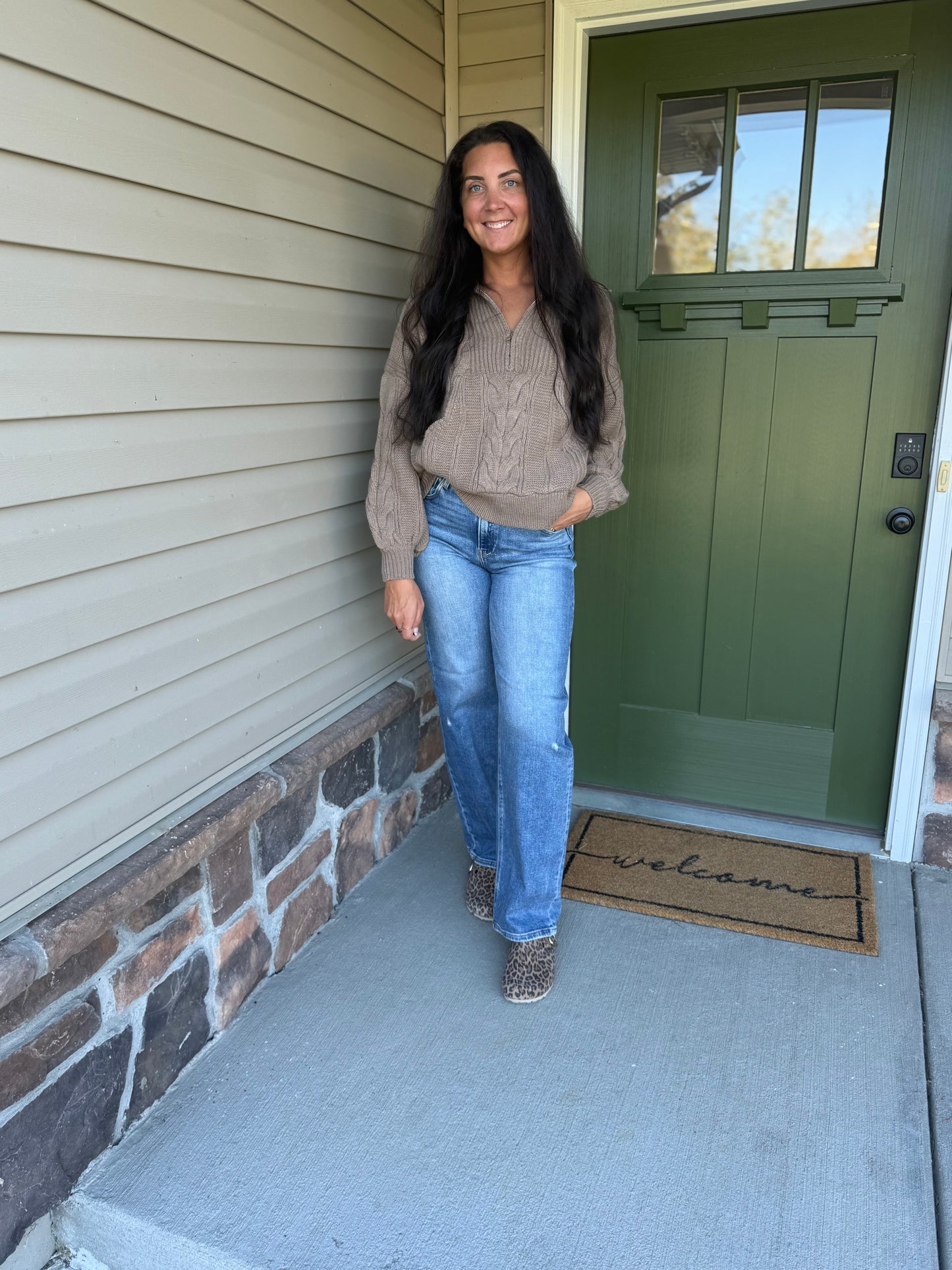 Cable Crush Sweater (Brown)