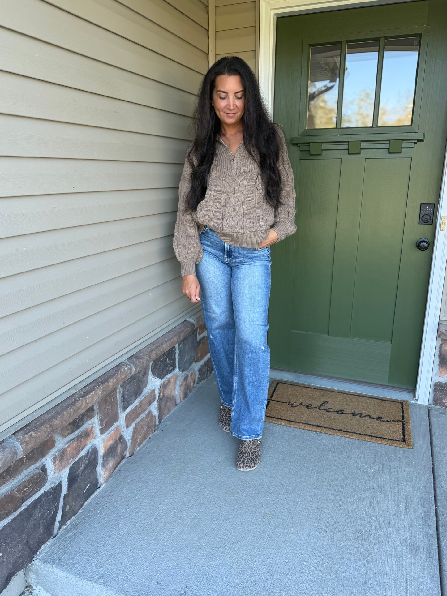 Cable Crush Sweater (Brown)