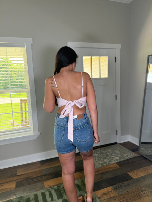 Blush Bow Top