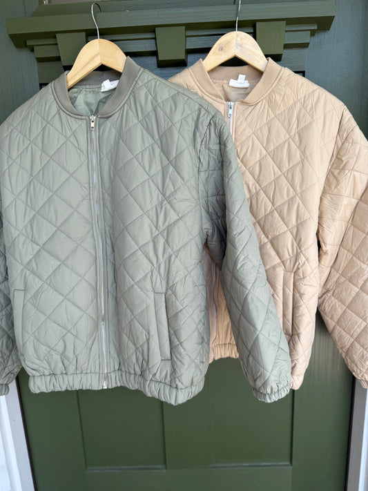 Everyday Quilted Bomber (2 Colors)