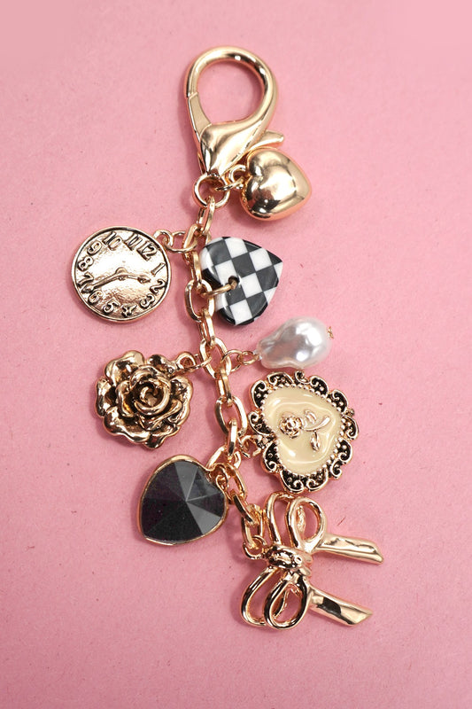 Bow Checker Bag Charm
