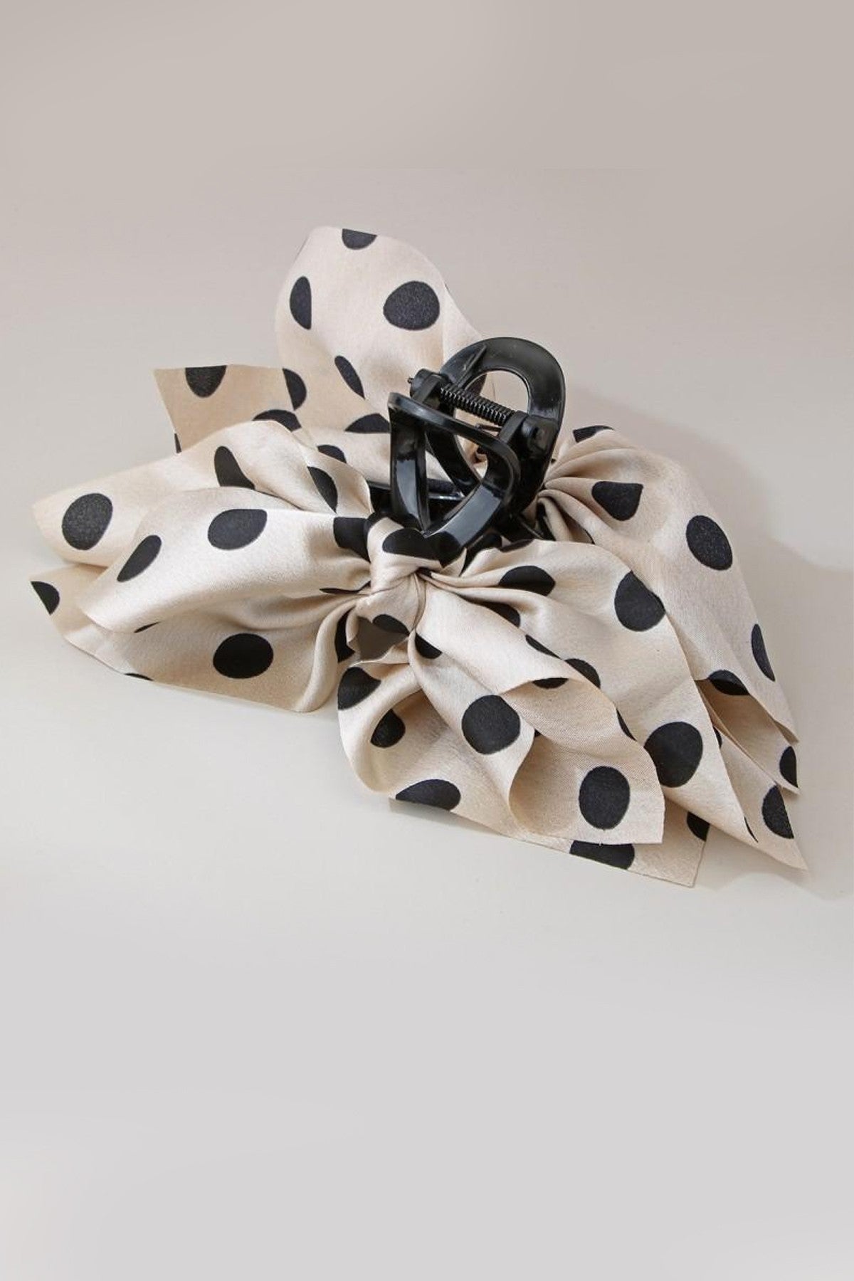 Polka Dot Claw Clip (White)